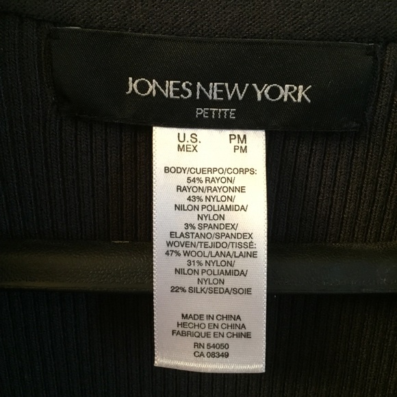 Jones NY two toned brown sweater jacket petite - Picture 6 of 9